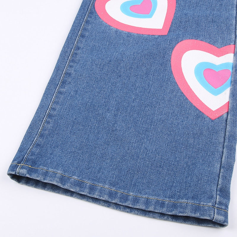 Y2K Indie Girl Heart Baggy Jeans - Image 15