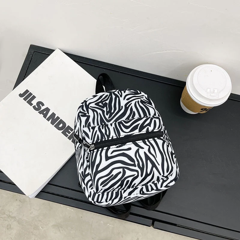 Y2K Mini Backpack Zebra Print - Image 3