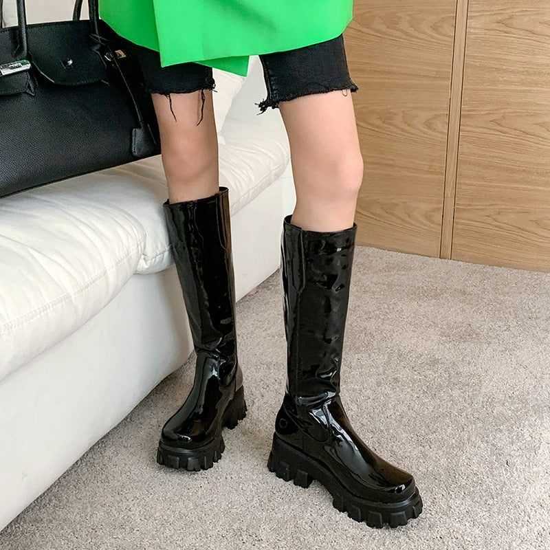 Y2K Shiny Knee-High Boots - Image 16