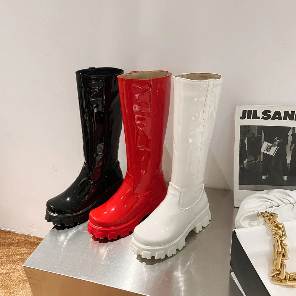 Y2K Shiny Knee-High Boots - Image 9