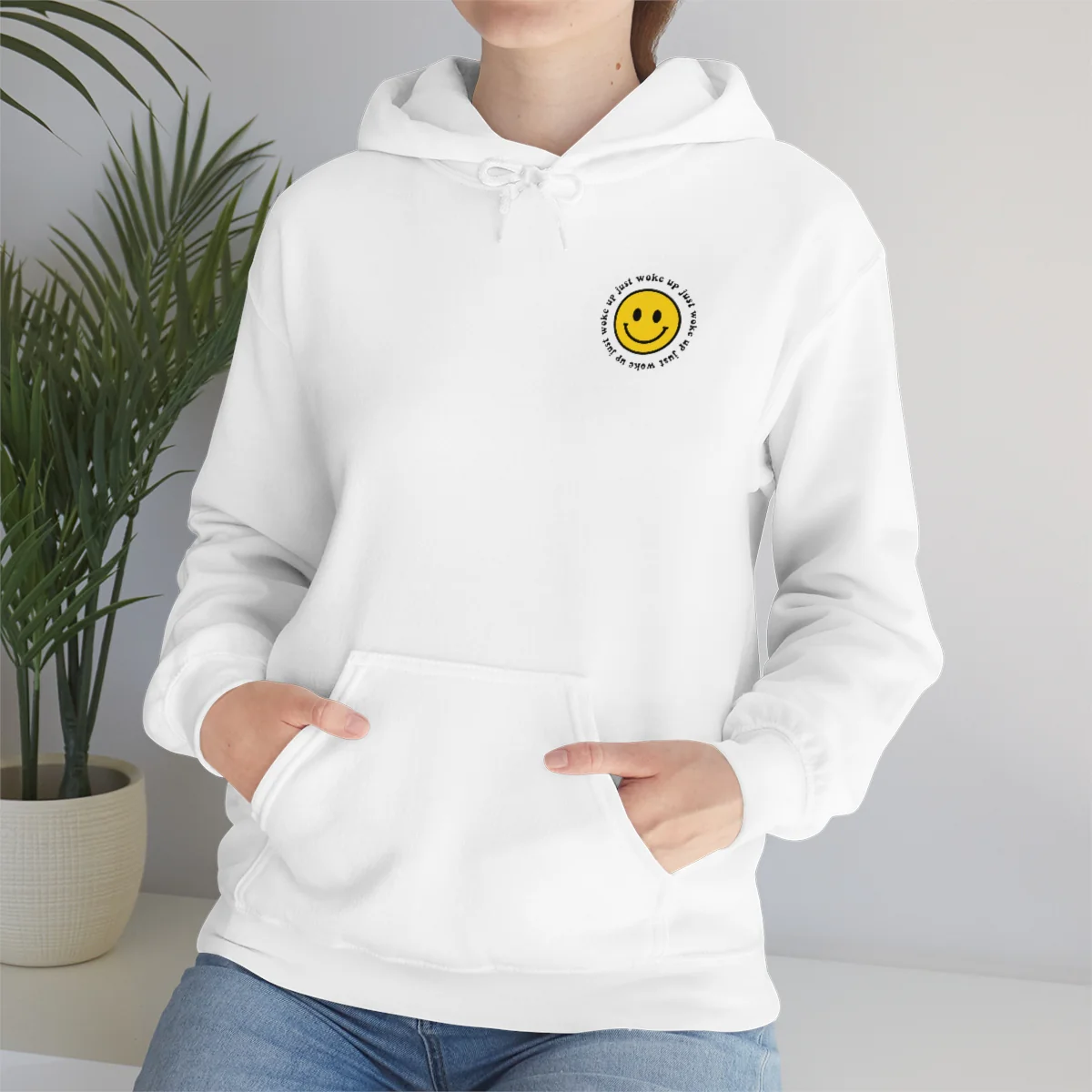Y2K Smiley Just Woke Up Hoodie Sweatshirt - Image 10