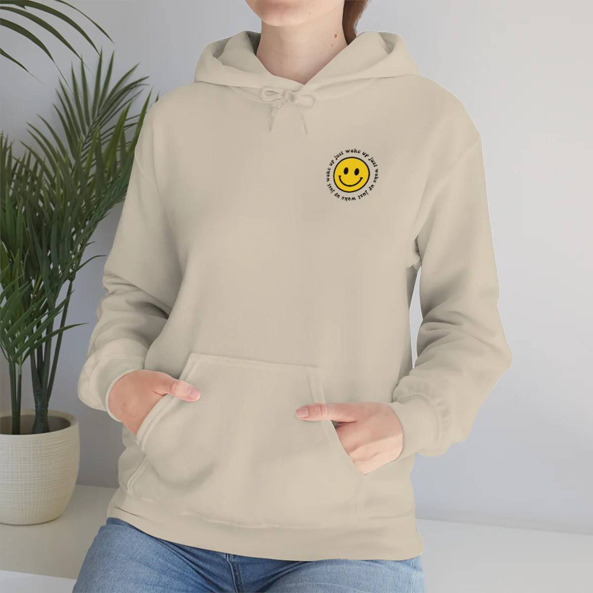 Y2K Smiley Just Woke Up Hoodie Sweatshirt - Image 15