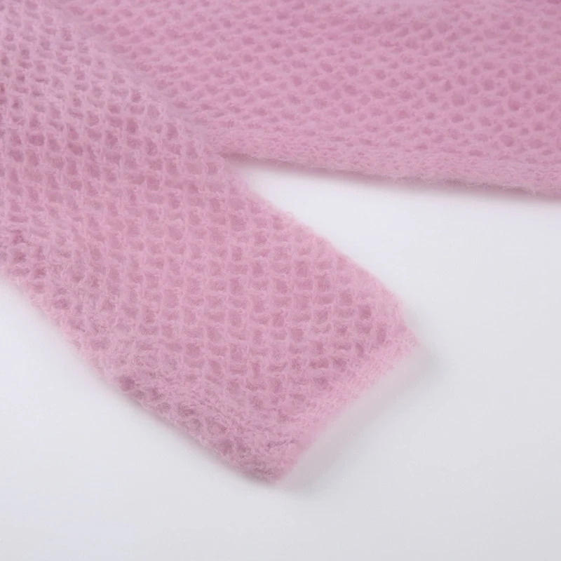 Y2K Sweet Pink Knit Top Crochet - Image 10